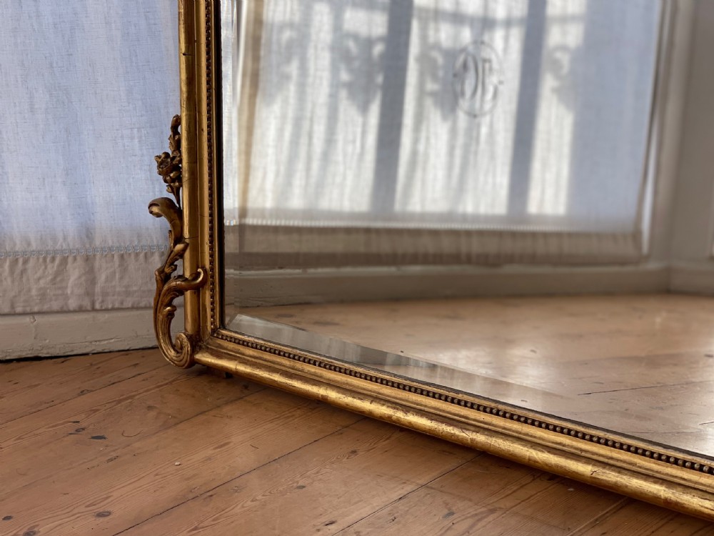 Antique French gilt Louis XV mirror - bevelled glass  View VII