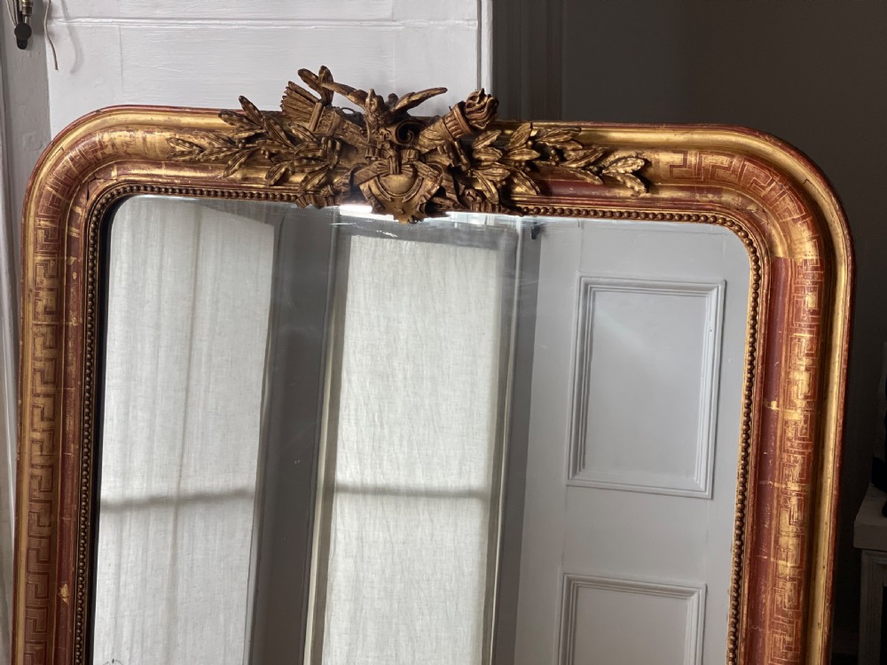 Antique French gilt mirror  View V