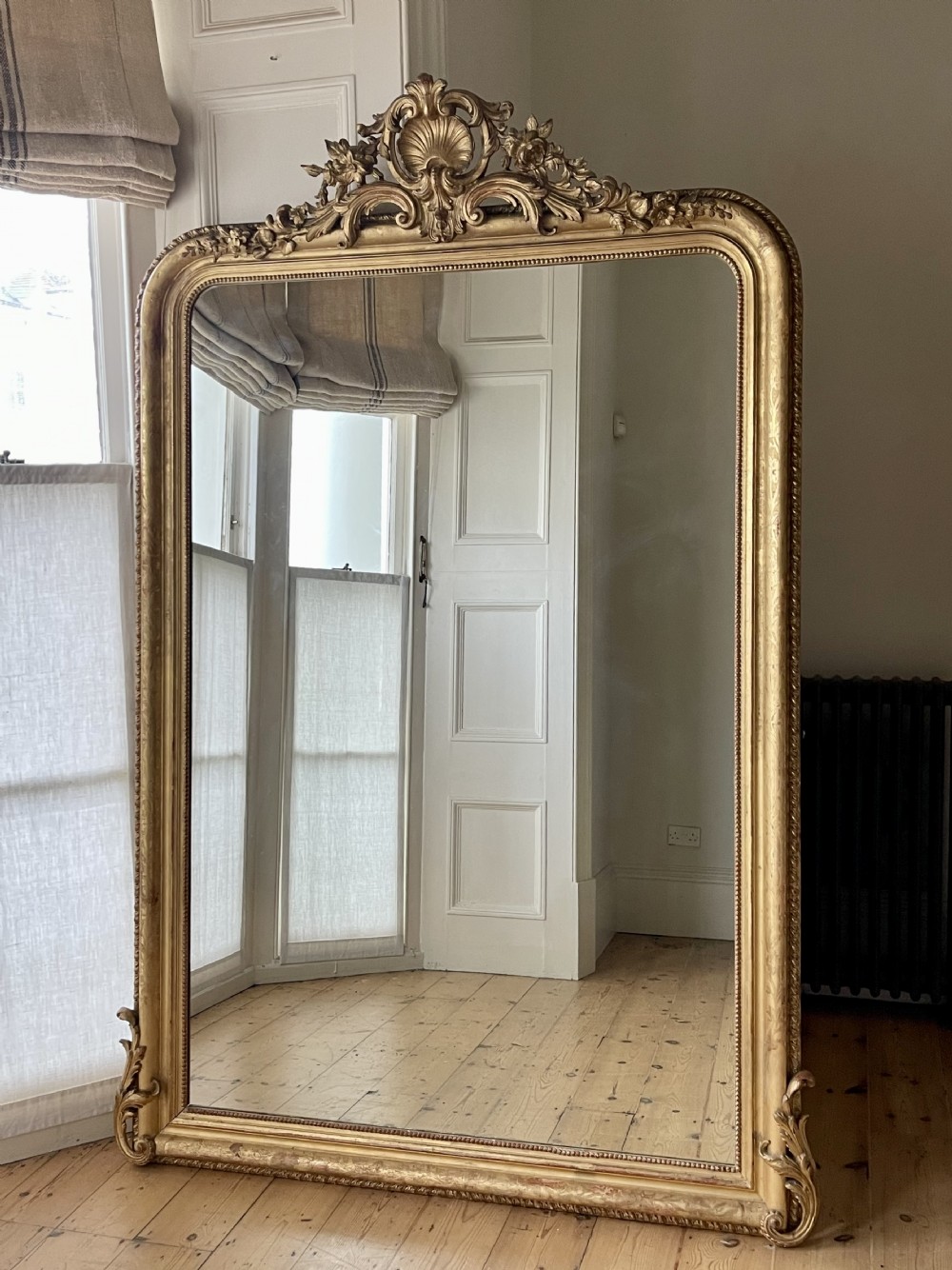Large antique French gilt mirror 