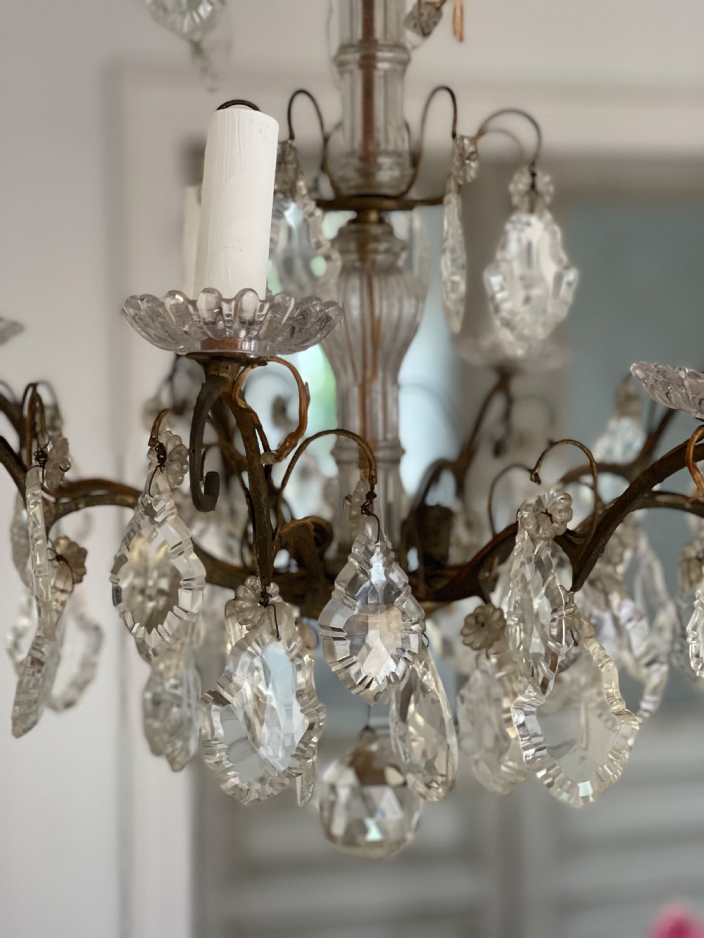 Antique French crystal chandelier  View II