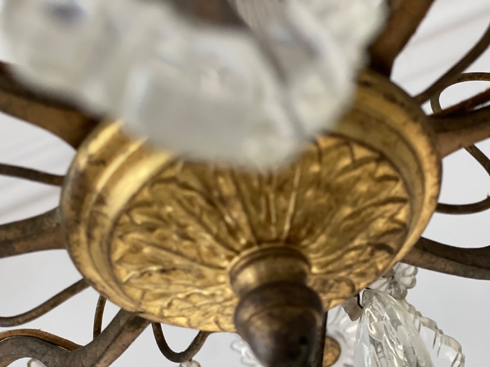 Antique French crystal chandelier  View IV