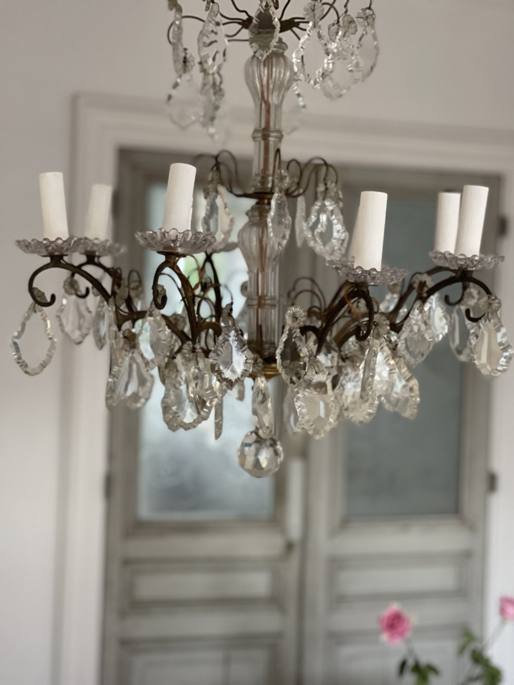 Antique French crystal chandelier 