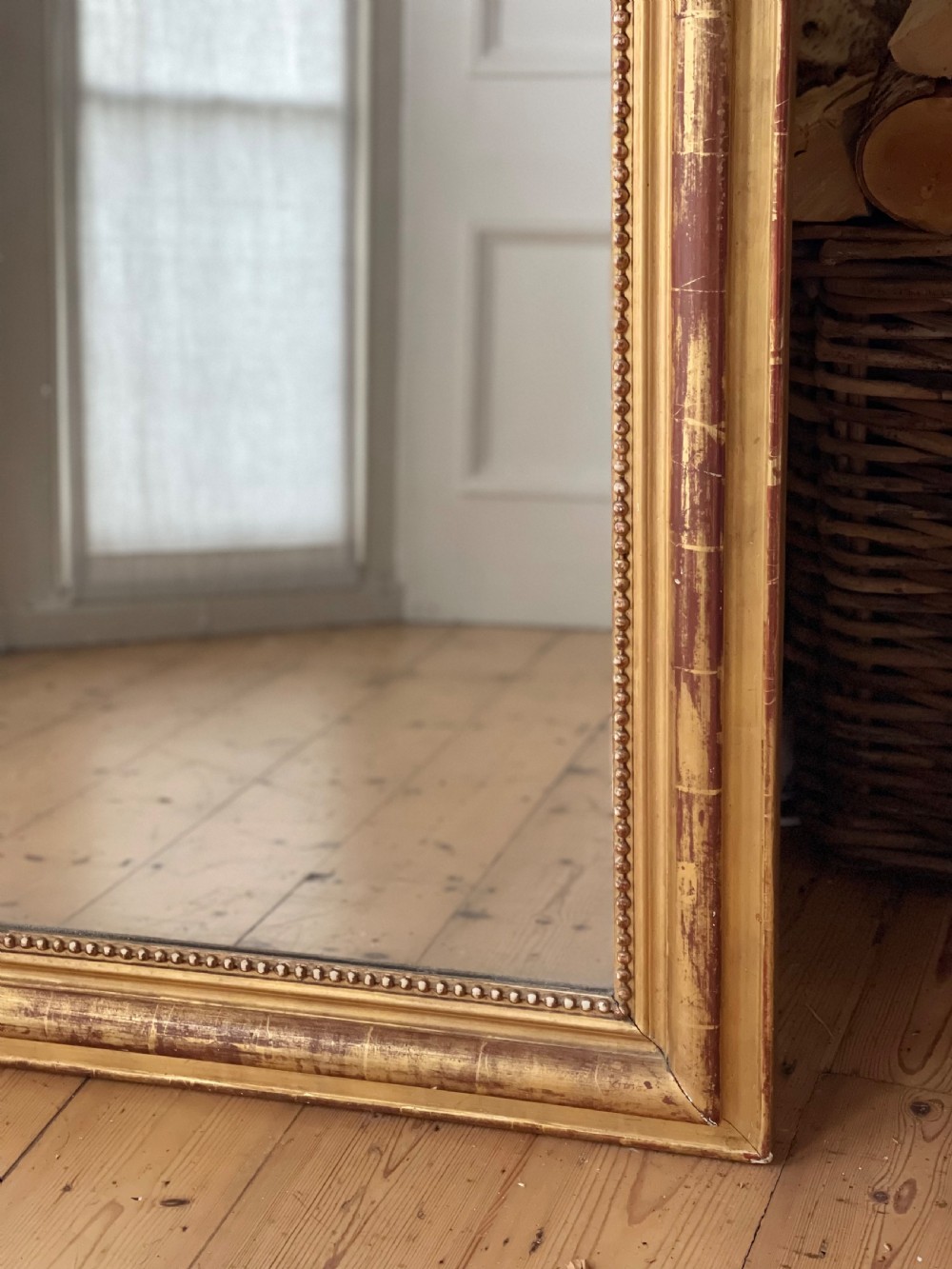 Large French gilt mirror - mercury glass  View V