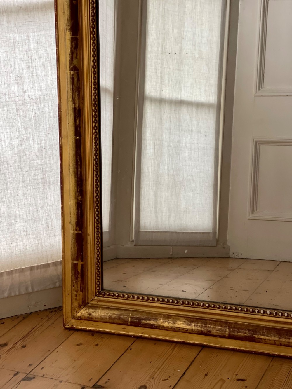 Large French gilt mirror - mercury glass  View VI