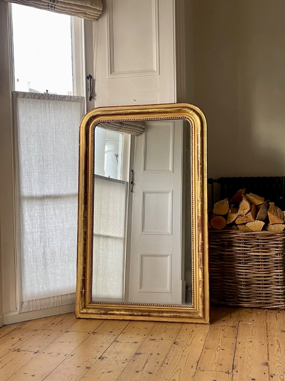 Large French gilt mirror - mercury glass  View IX