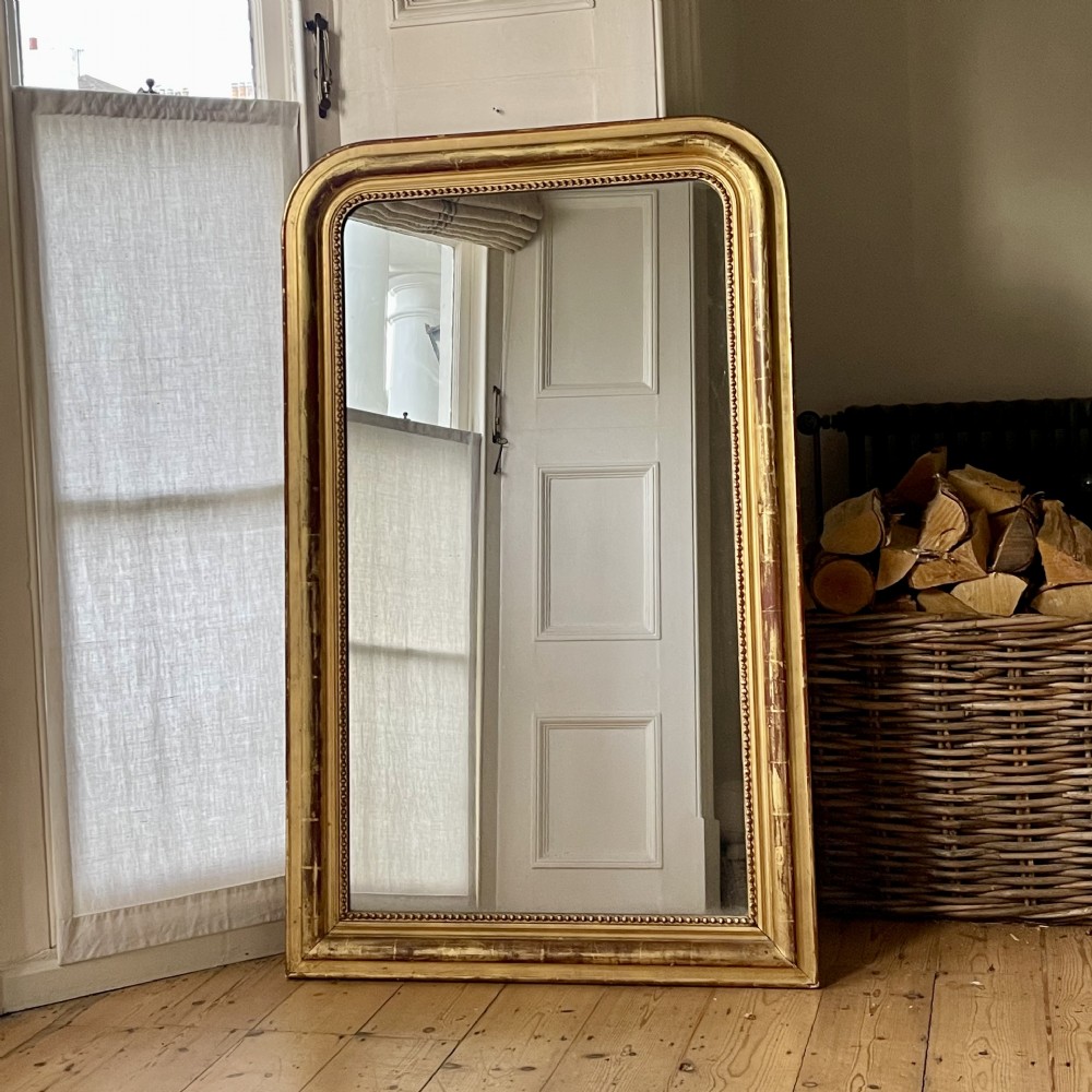 Large French gilt mirror - mercury glass 