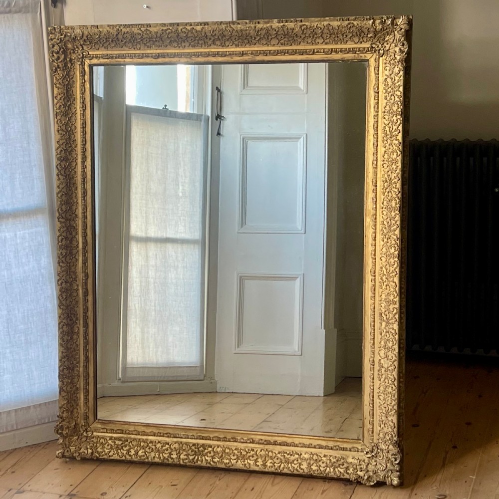 Large antique French gilt mirror  View V