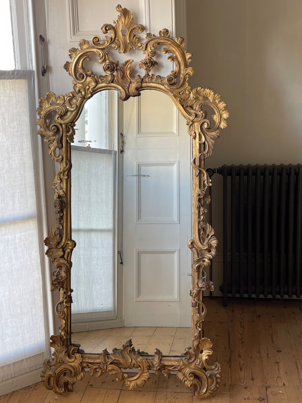 Large 19th century French gilt wood mirror