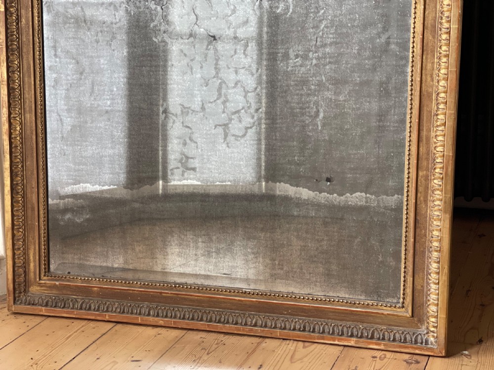 Large 19th century French gilt mirror - mercury glass View IV