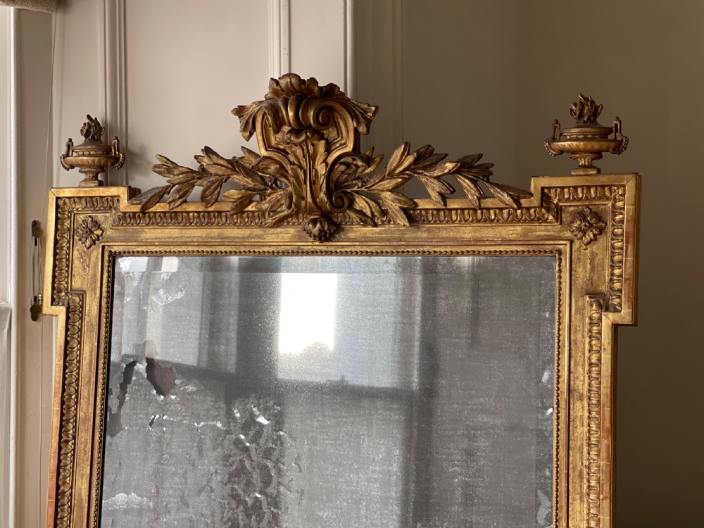 Large 19th century French gilt mirror - mercury glass View V