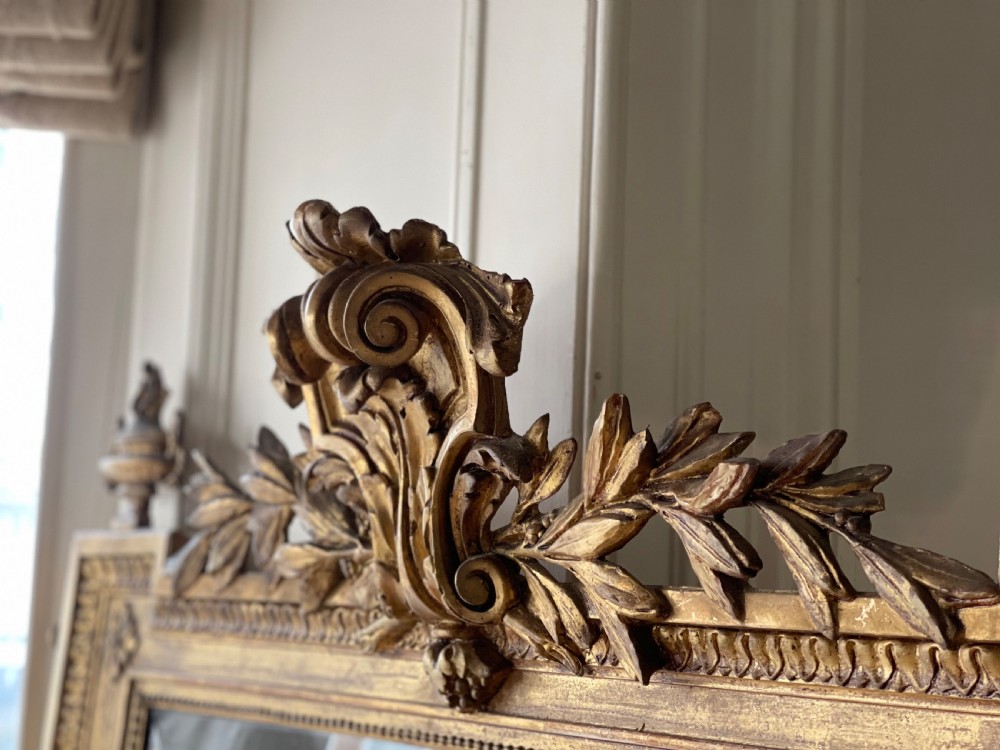 Large 19th century French gilt mirror - mercury glass View X