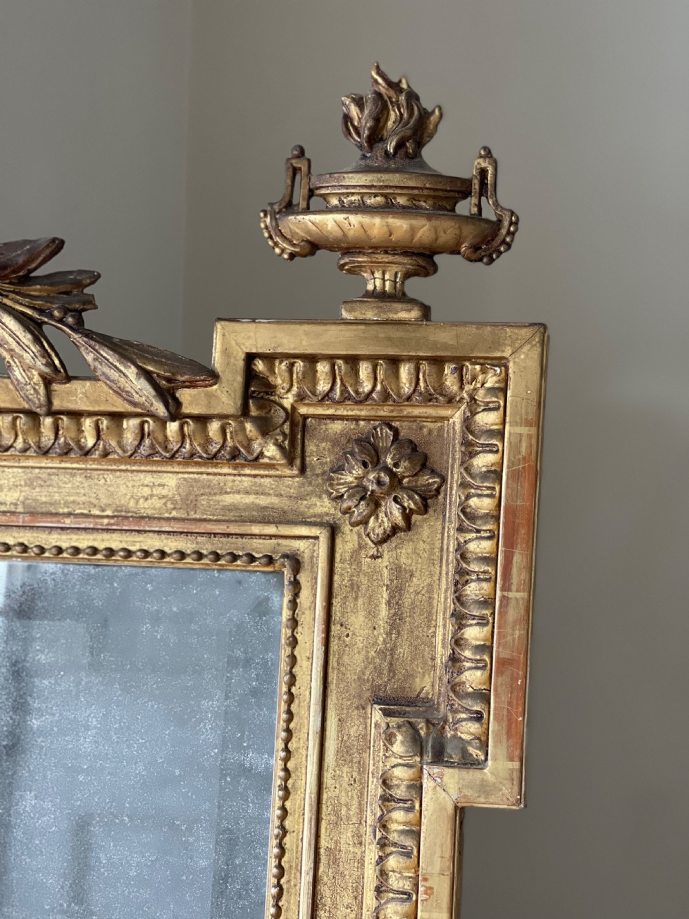 Large 19th century French gilt mirror - mercury glass View XI
