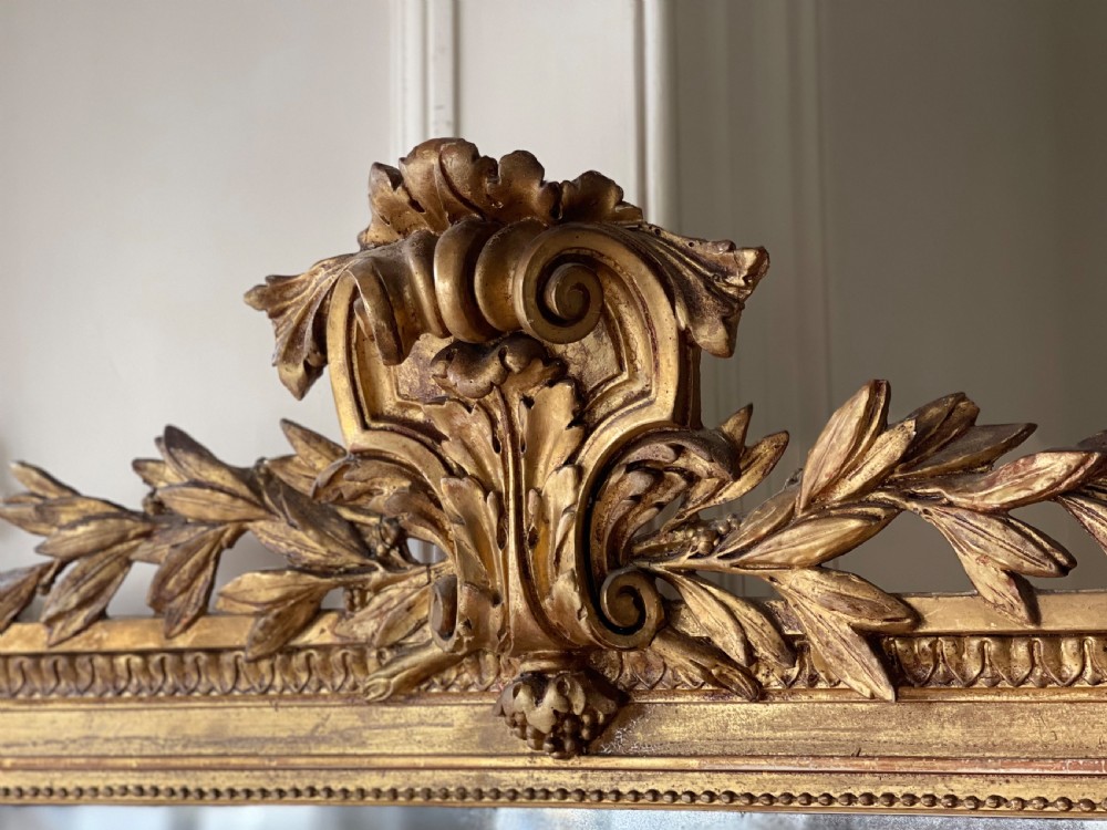 Large 19th century French gilt mirror - mercury glass View XII