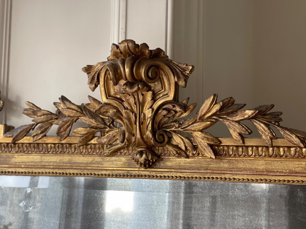Large 19th century French gilt mirror - mercury glass View XIII