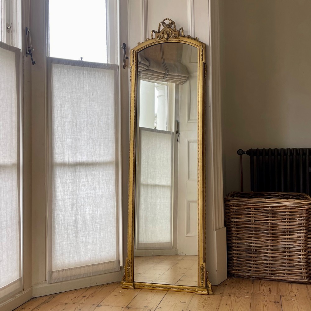 Tall 19th century French gilt mirror View II
