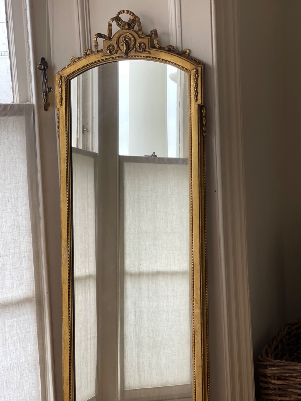 Tall 19th century French gilt mirror View III