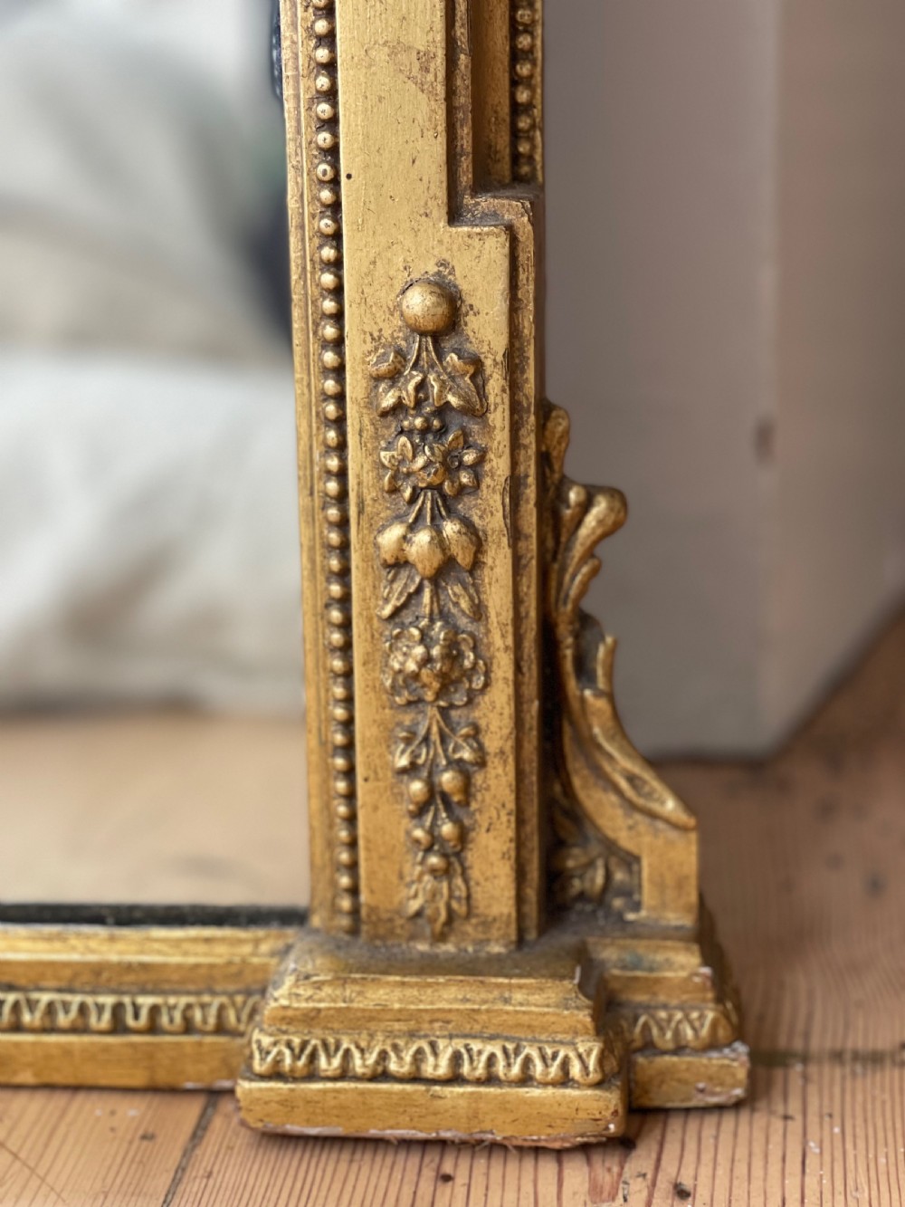 Tall 19th century French gilt mirror View IV