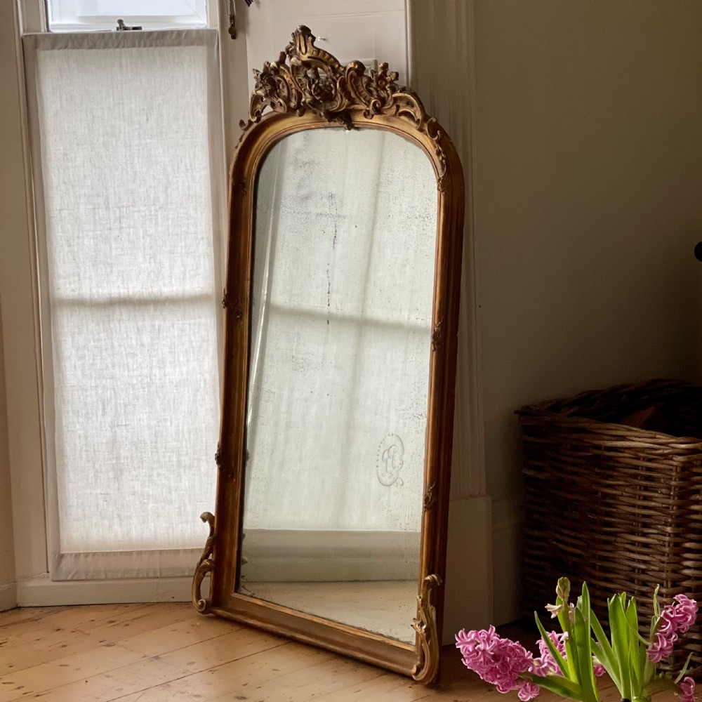 19th century French gilt Louis XV mirror View II