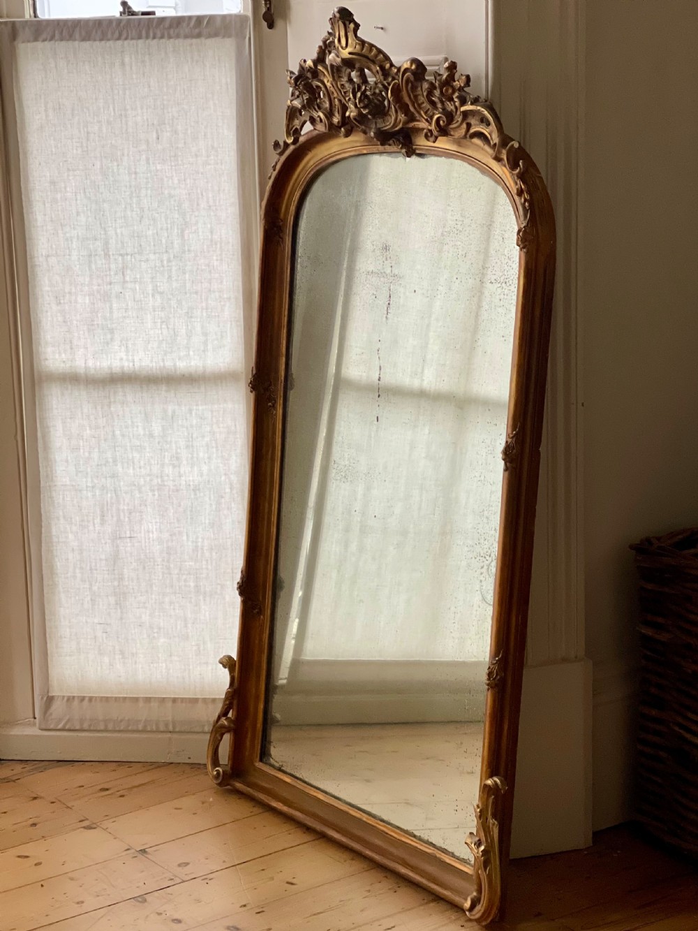 19th century French gilt Louis XV mirror View V
