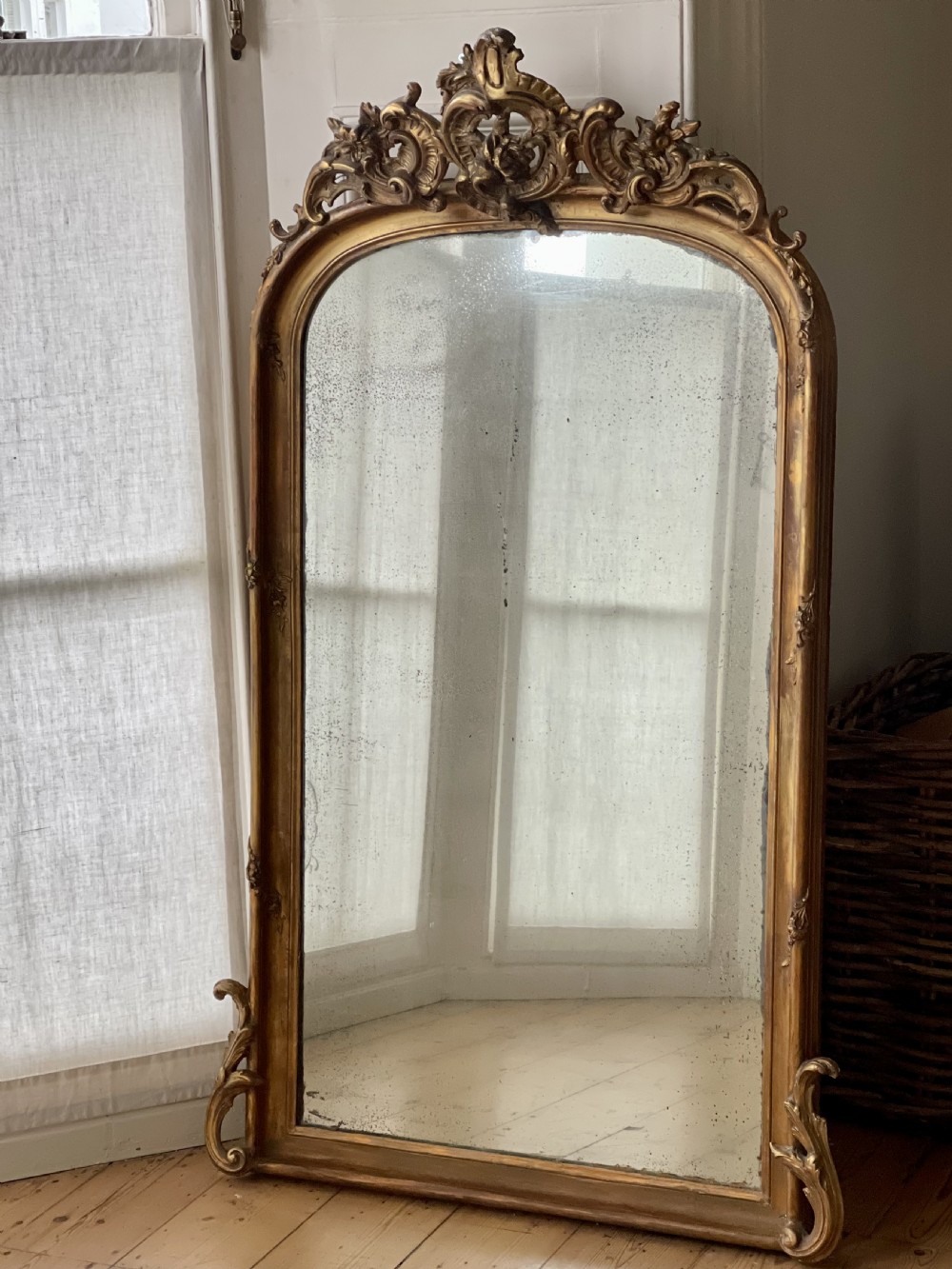 19th century French gilt Louis XV mirror View IX