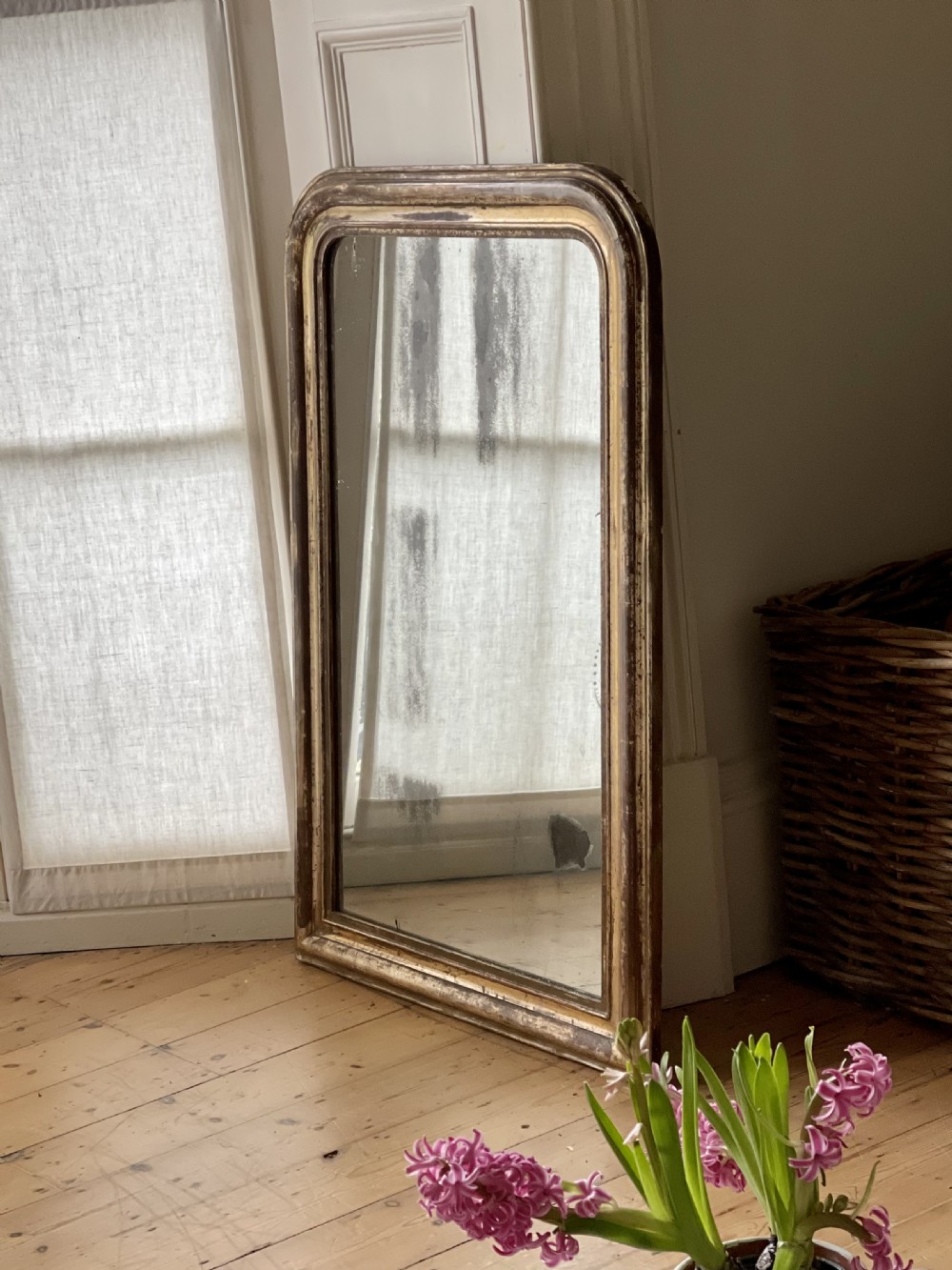 19th century French gilt Louis Philippe mirror c1850 - mercury glass 
