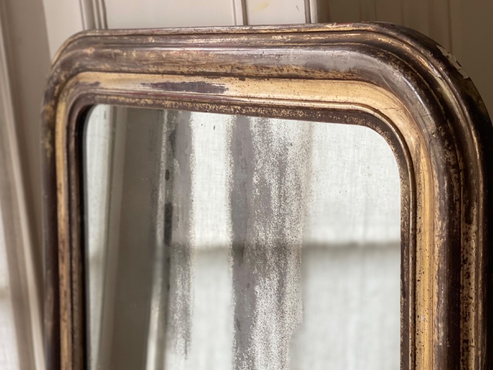 19th century French gilt Louis Philippe mirror c1850 - mercury glass  View III