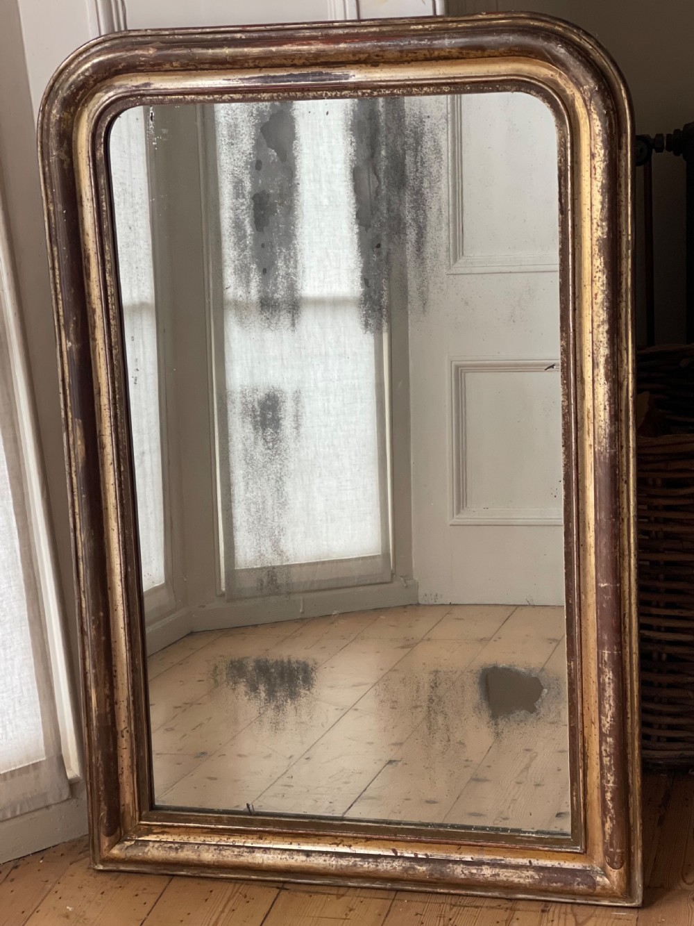 19th century French gilt Louis Philippe mirror c1850 - mercury glass  View VI