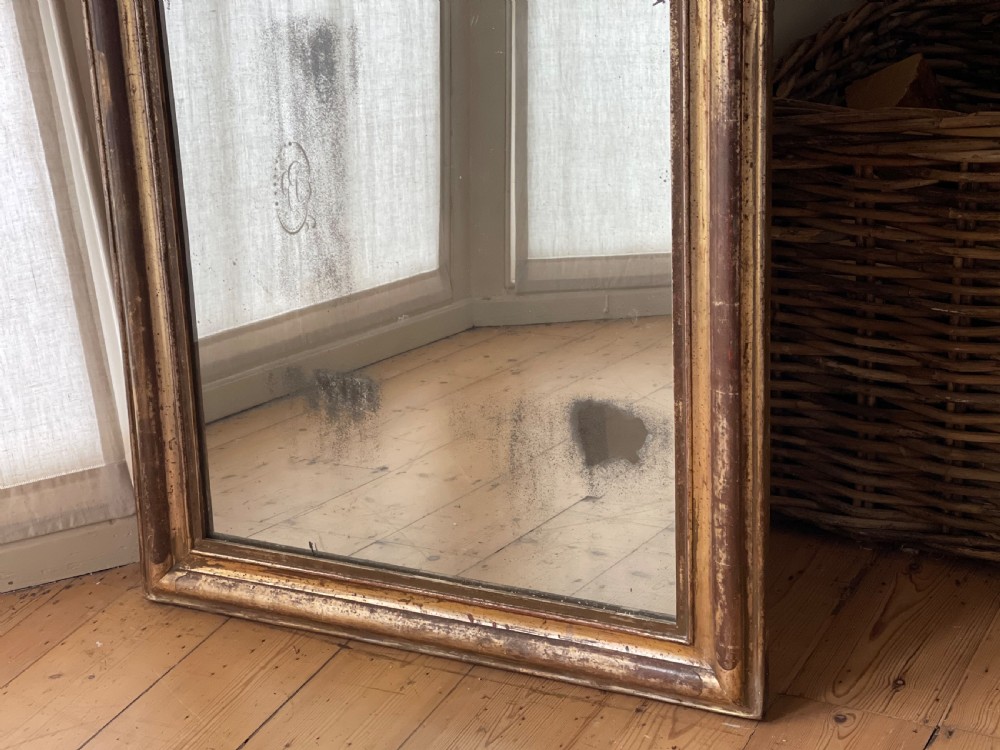19th century French gilt Louis Philippe mirror c1850 - mercury glass  View VII