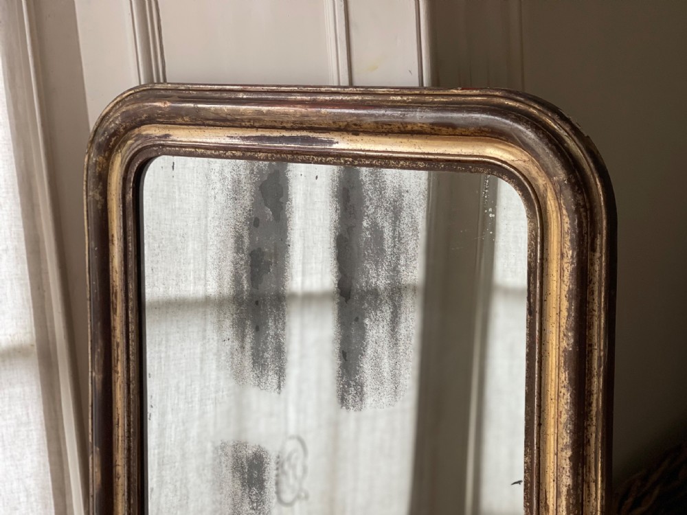 19th century French gilt Louis Philippe mirror c1850 - mercury glass  View VIII