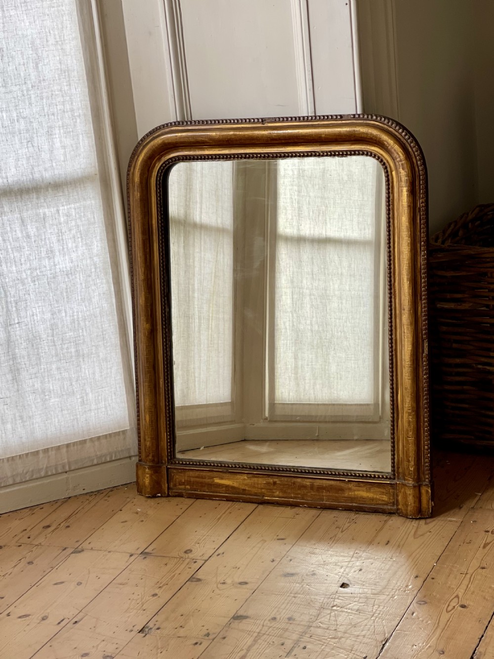 Antique French gilt Louis Philippe mirror c1860