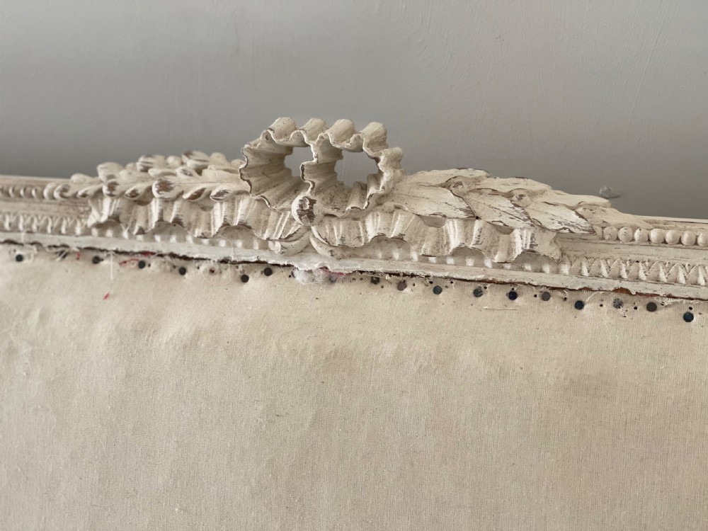 Late 19th century French Louis XVI sofa chaise View IX