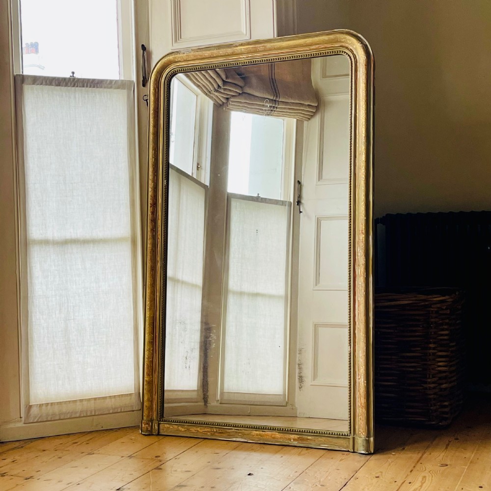 19th century French gilt Louis Philippe mirror - mercury glass