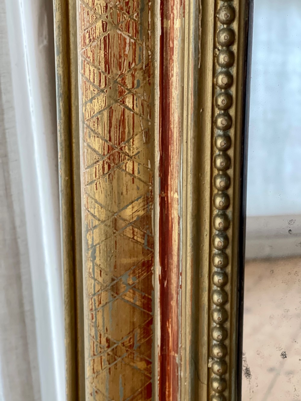 19th century French gilt Louis Philippe mirror - mercury glass View III