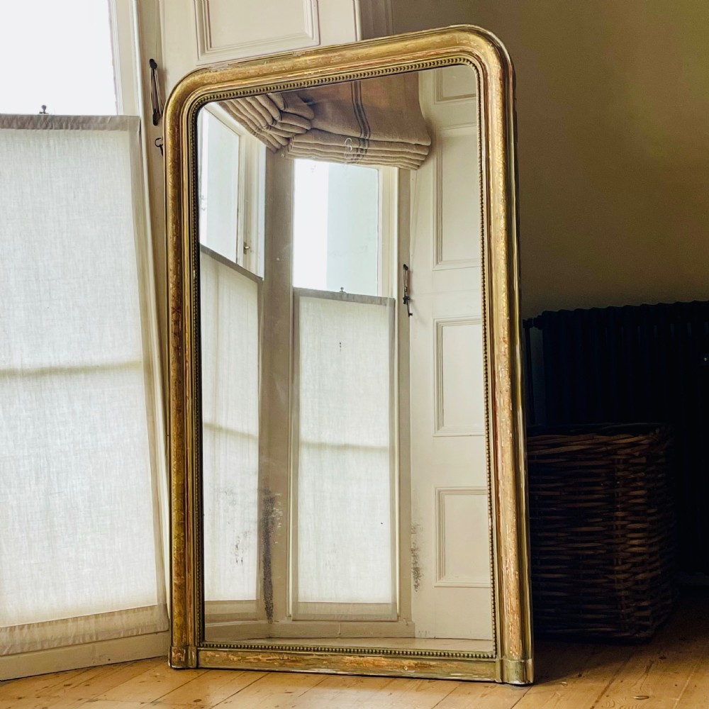 19th century French gilt Louis Philippe mirror - mercury glass View V