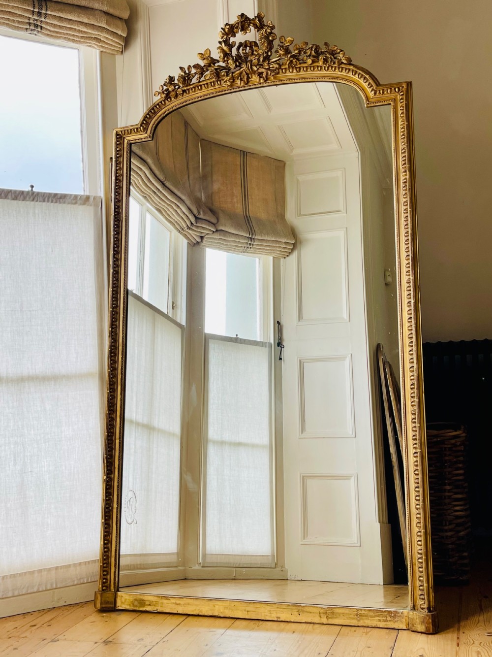 19th century French gilt leaner mirror