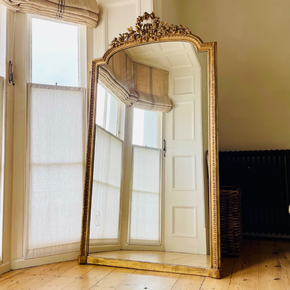 19th century French gilt leaner mirror View II