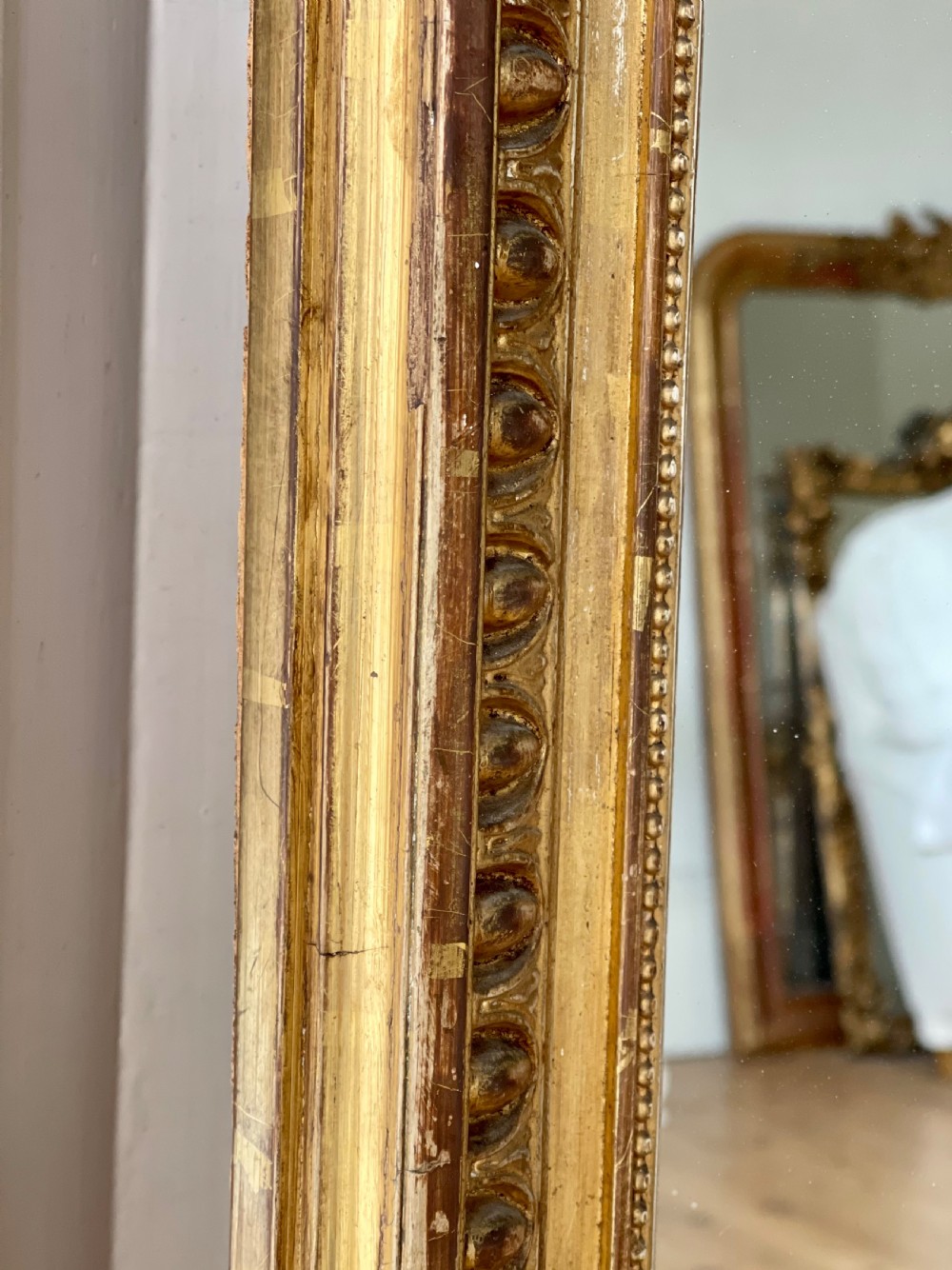 19th century French gilt leaner mirror View V