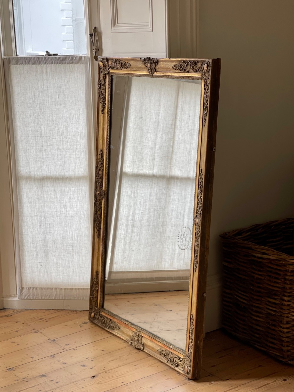 19th century French gilt Empire mirror c1830 View II