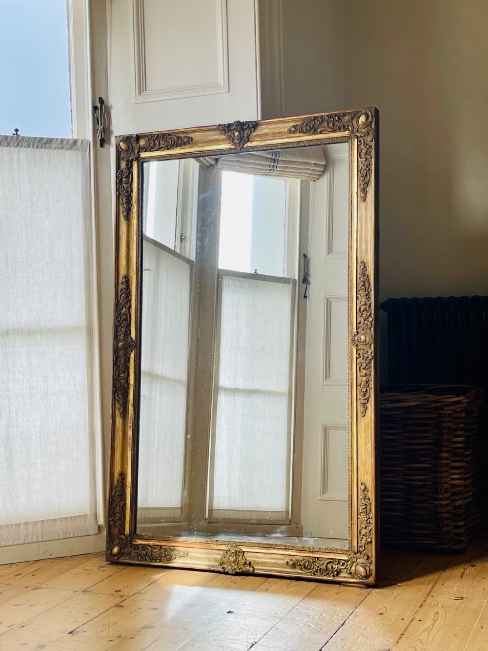 19th century French gilt Empire mirror c1830 View V