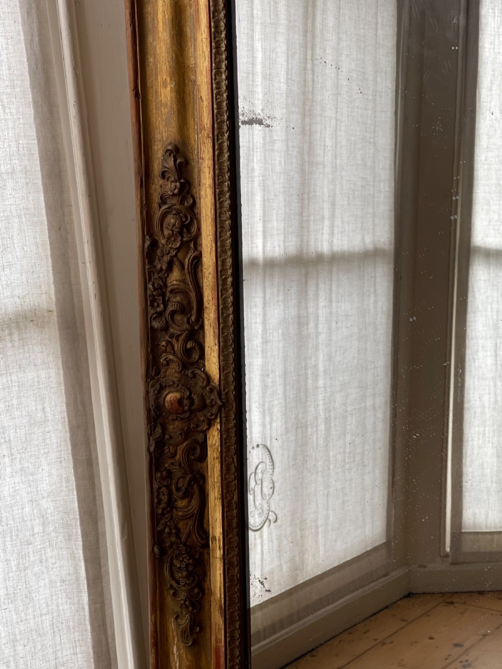 19th century French gilt Empire mirror c1830 View VIII