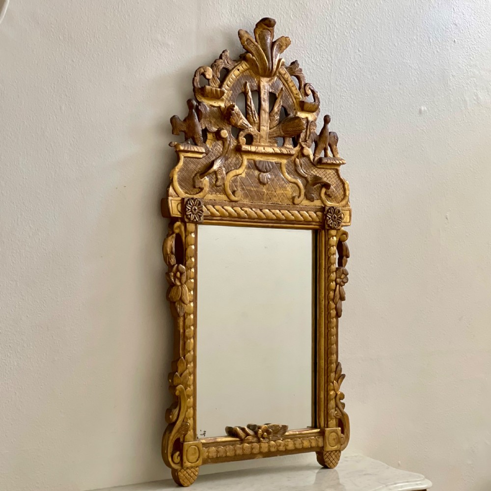 18th century French gilt wood marriage mirror View III