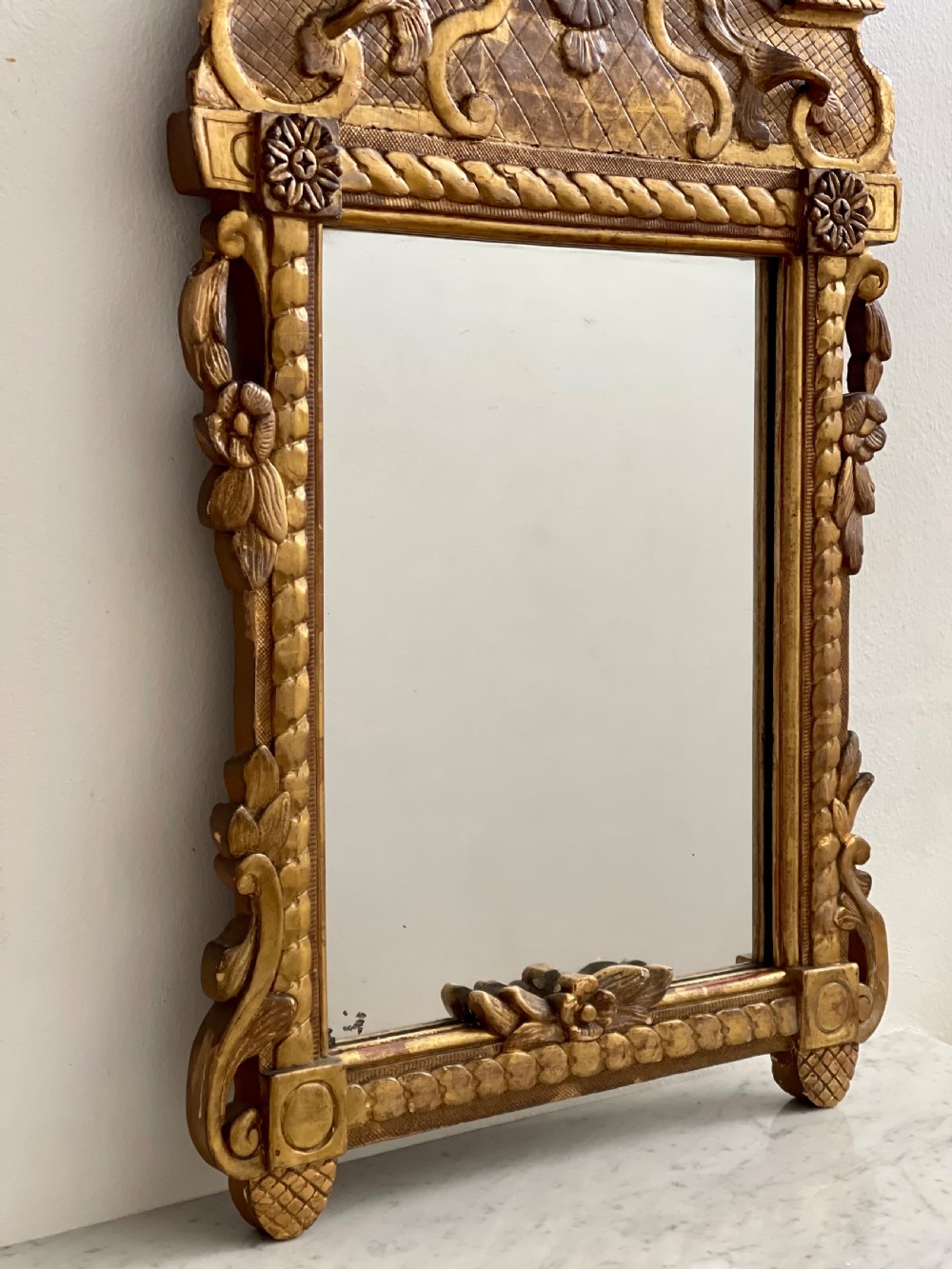 18th century French gilt wood marriage mirror View VI