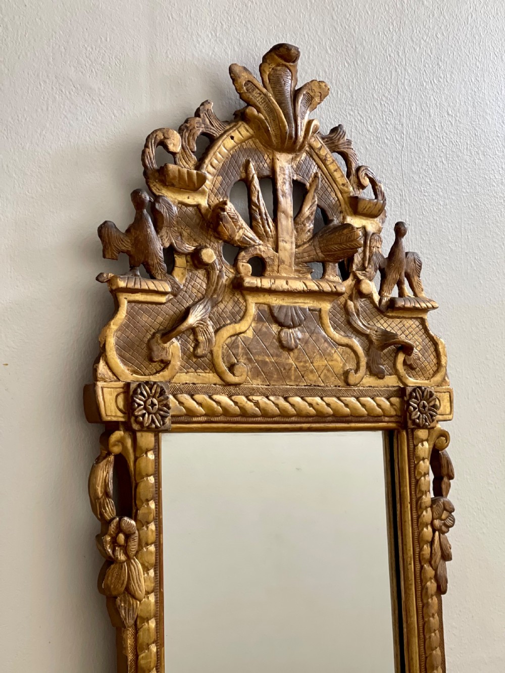 18th century French gilt wood marriage mirror View VII