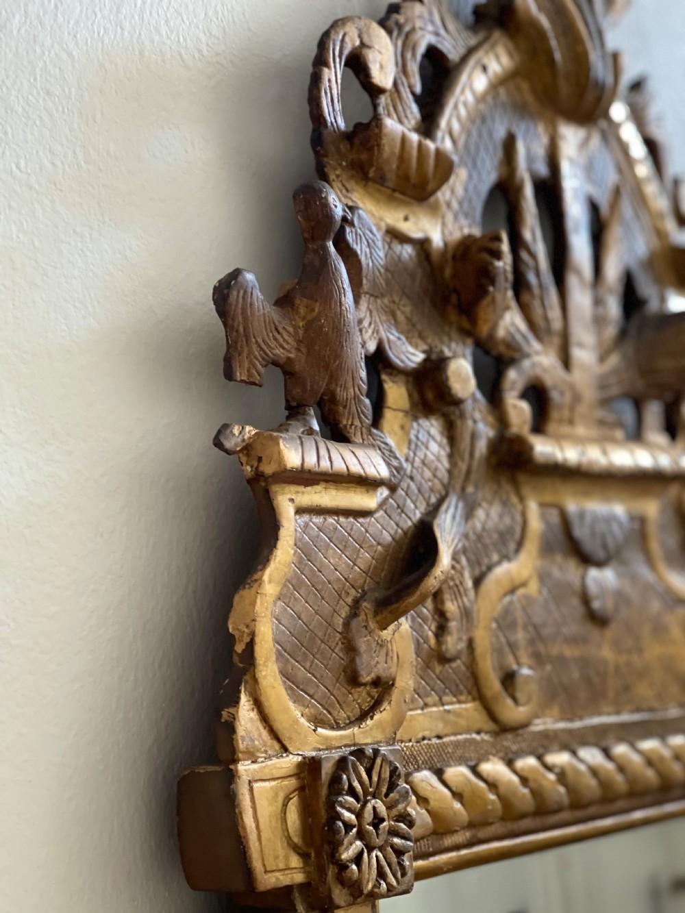 18th century French gilt wood marriage mirror View IX