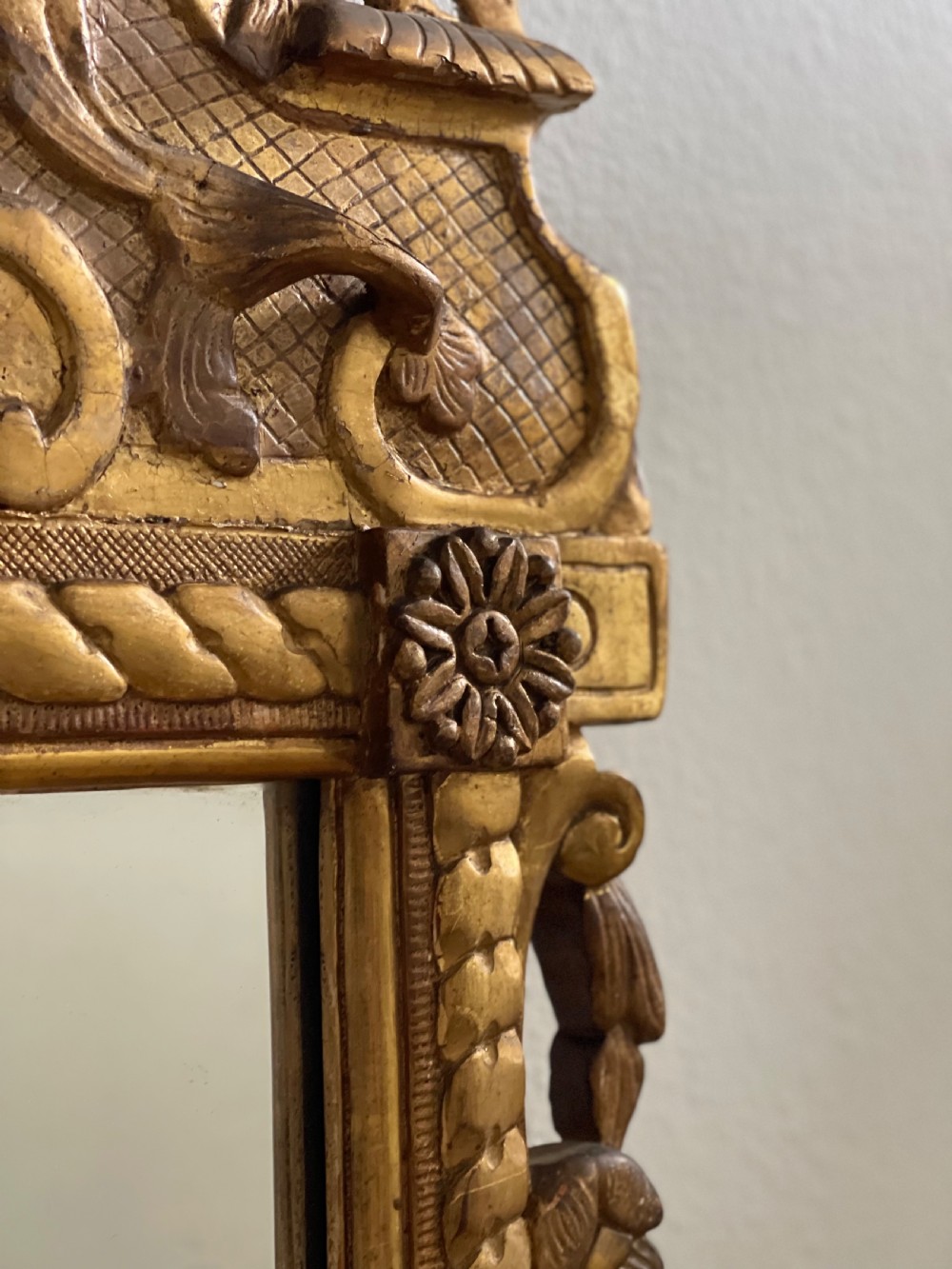 18th century French gilt wood marriage mirror View XIII