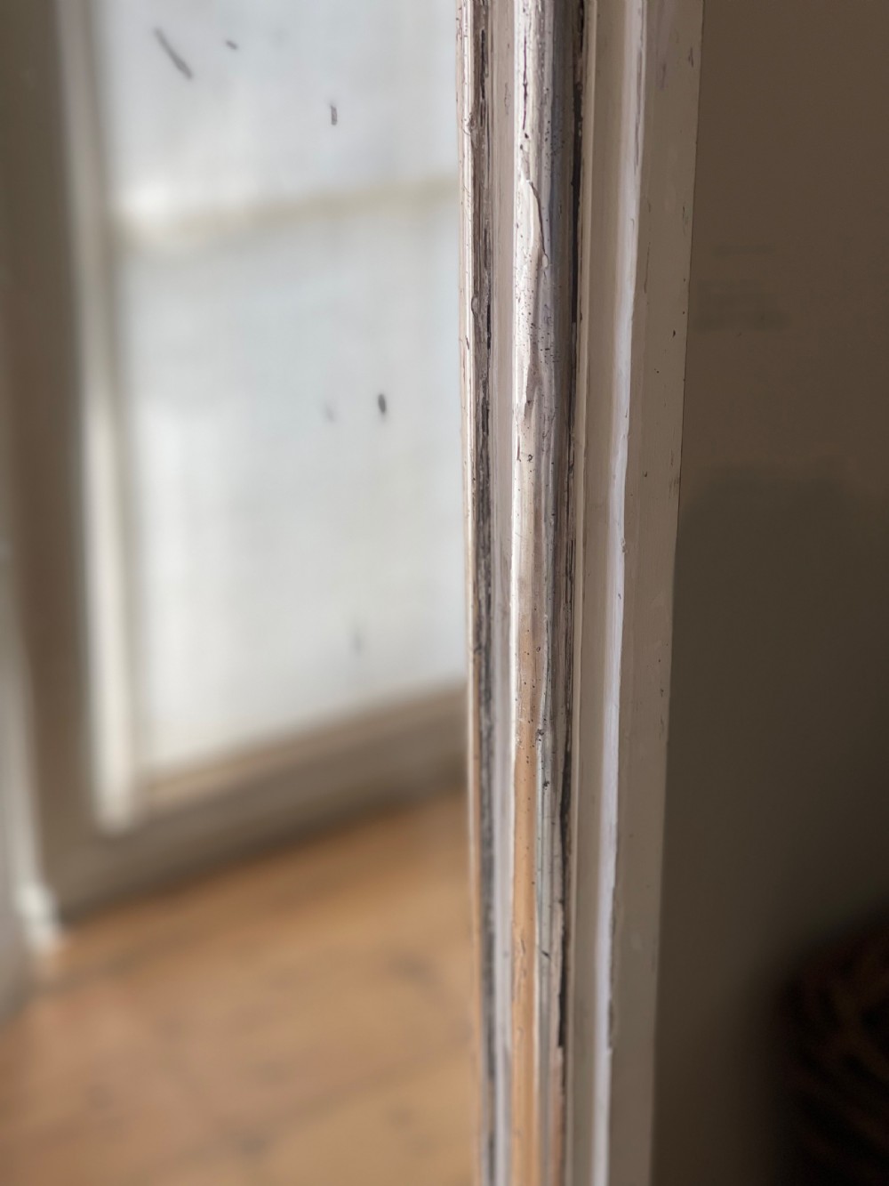 Large antique French silver gilt and gesso mirror View IV