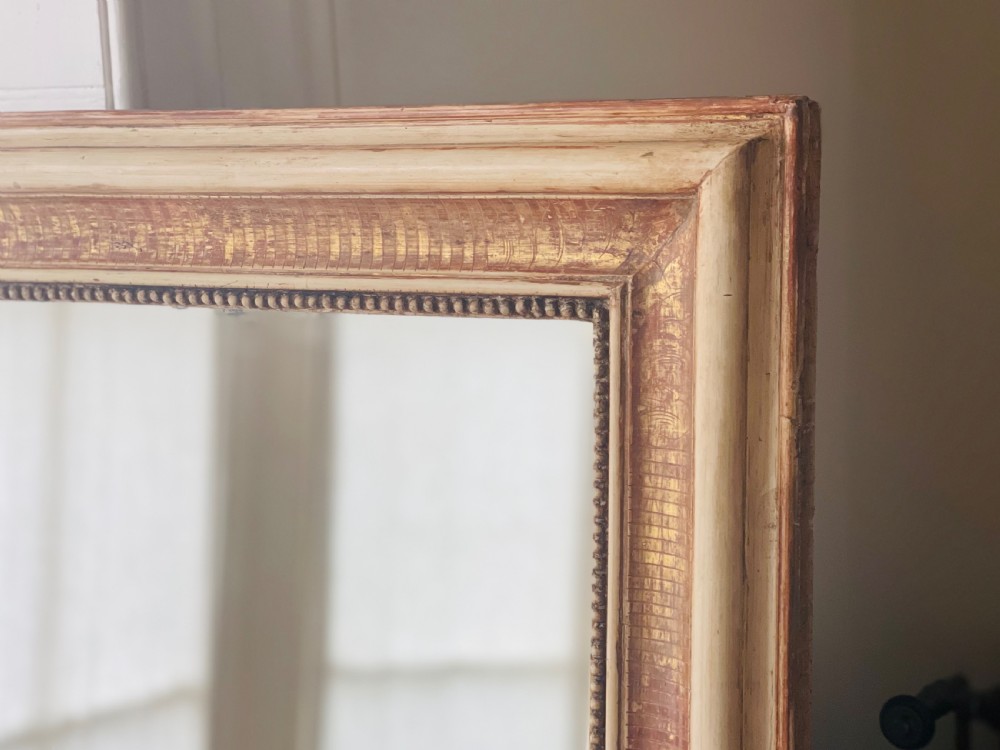 Large 19th century French gilt and gesso rectangular mirror  View II