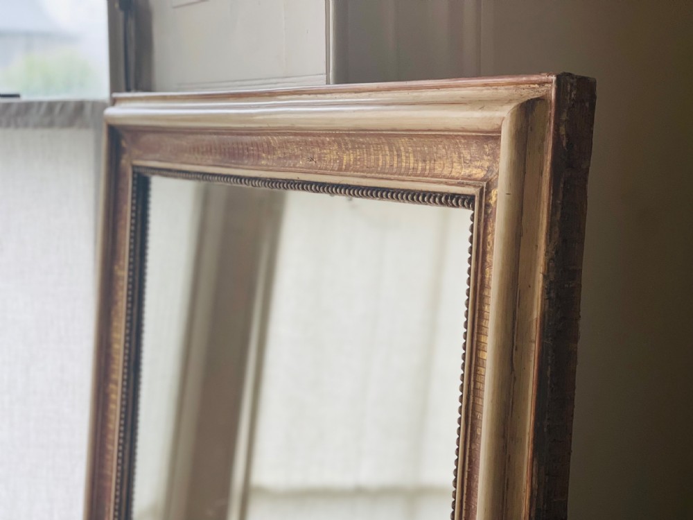 Large 19th century French gilt and gesso rectangular mirror  View III