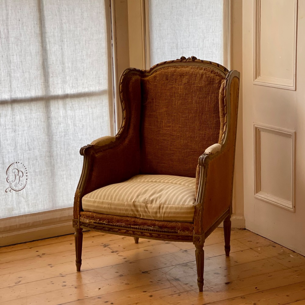 Antique French armchair c1880 - original paint  View V