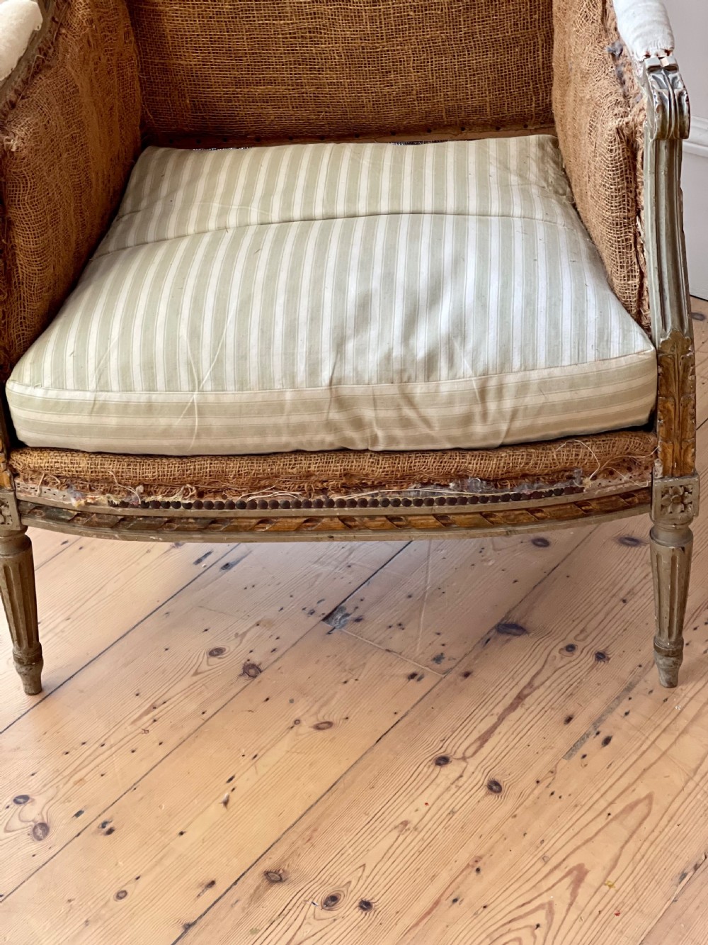 Antique French armchair c1880 - original paint  View VI